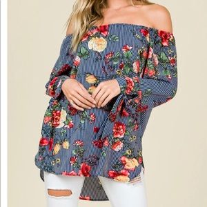 Striped floral shirt